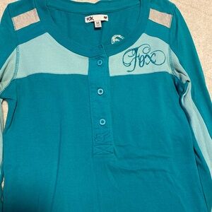 Fox Teal Long Sleeve Shirt |  M